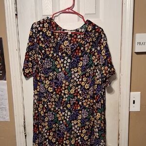 Woman Within Floral Multicolor Dress